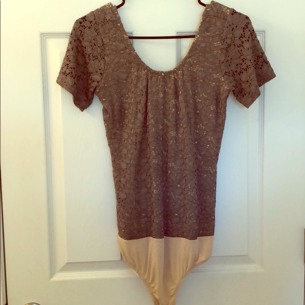 Gray lace bodysuit